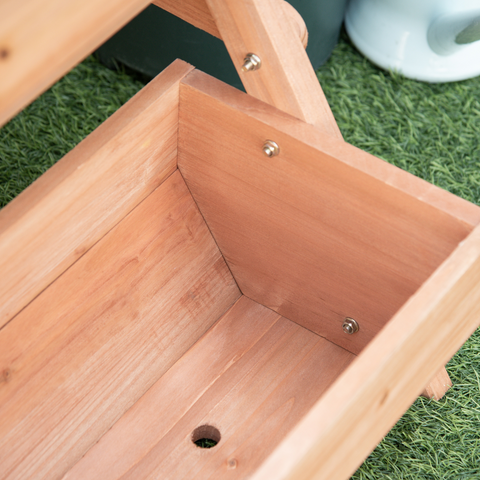 Outsunny - Garden Bed Wooden Elevated Planter Box Kit, Brown