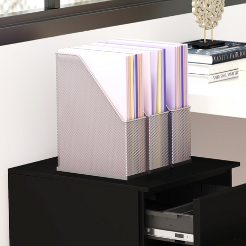 Vinsetto Steel File Cabinet with Lock Hanging Bar for Letter A4 Legal Size Black