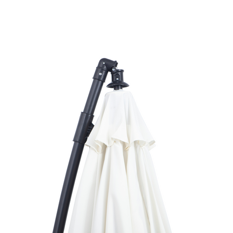 3(m) Cantilever Shanghai Parasol Crank Handle, Cross Base, Off-White Outsunny