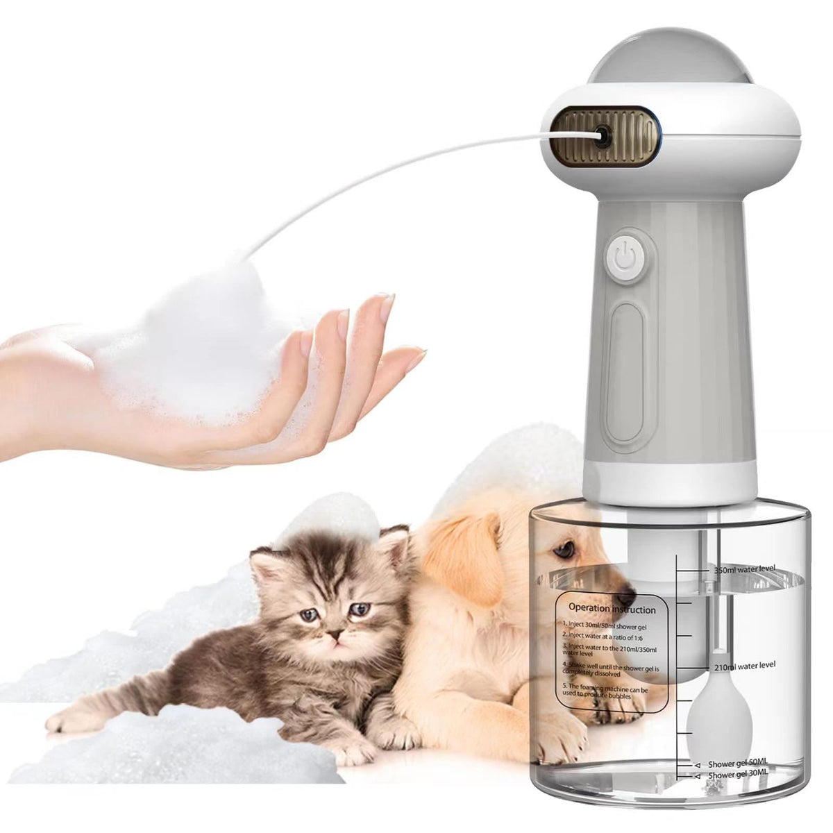 Electric automatic Cat Foam machine - 1200m, A Battery 350ml Capacity