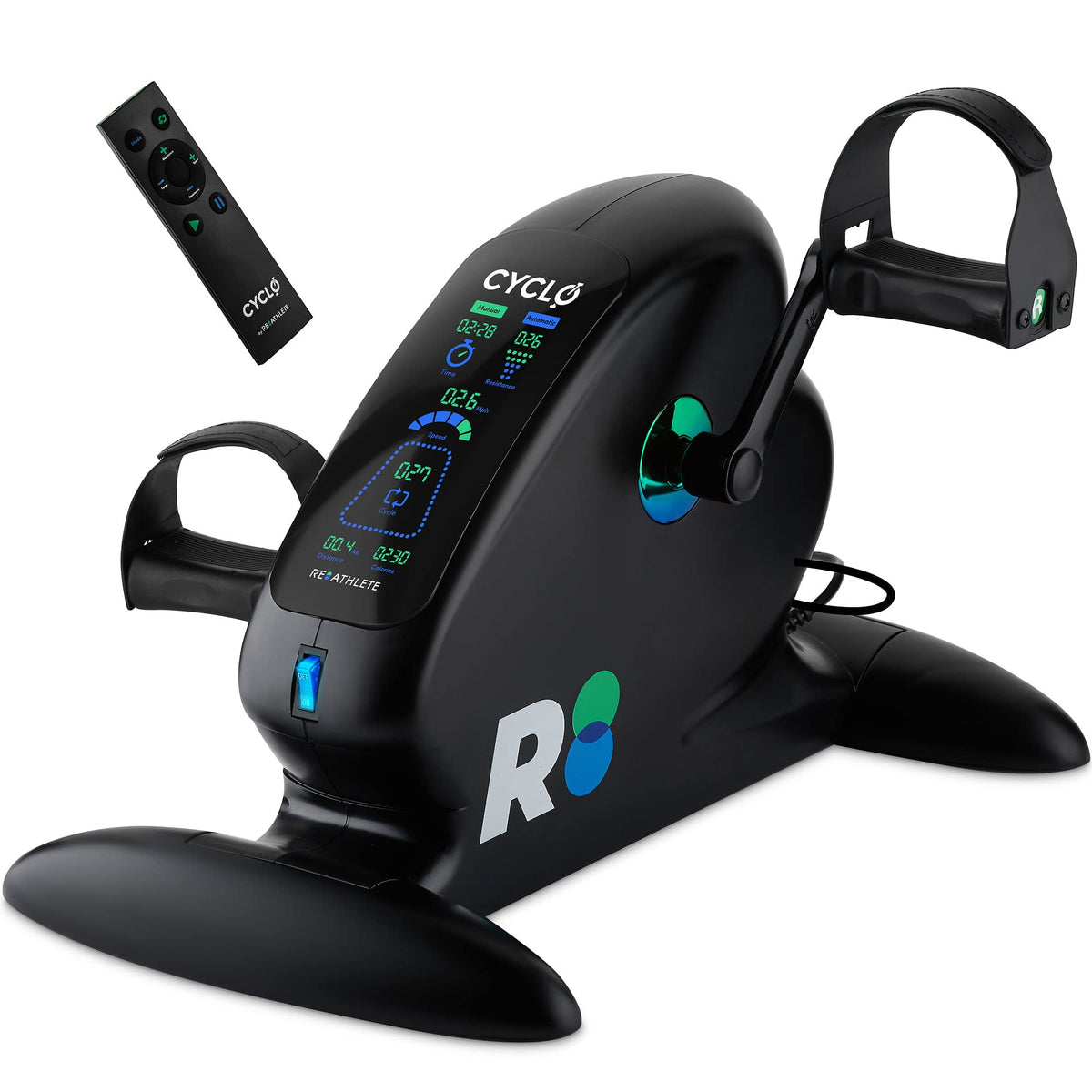 REATHLETE CYCLO: Under-Desk Bike/Pedal Exerciser | Desk Bike for Leg and Arm Exercises | Pedal Exerciser for Cardio Training Fitness & Rehabilitation | All-Digital Light & Quiet Under-Desk Bike