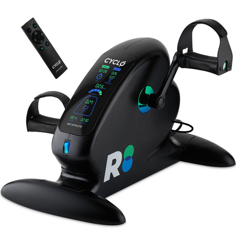 REATHLETE CYCLO: Under-Desk Bike/Pedal Exerciser | Desk Bike for Leg and Arm Exercises | Pedal Exerciser for Cardio Training Fitness & Rehabilitation | All-Digital Light & Quiet Under-Desk Bike