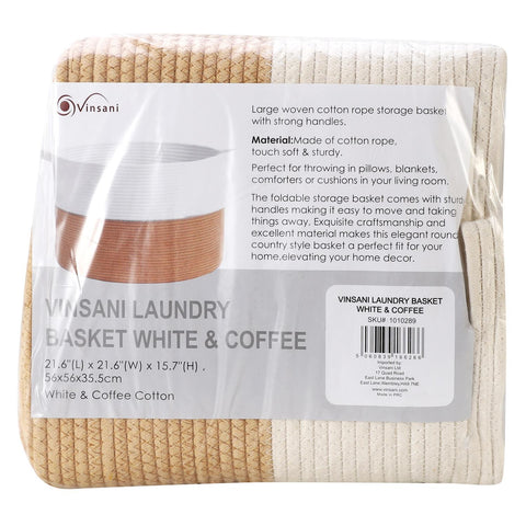LAUNDRY BASKET WHITE & COFFEE 1010289