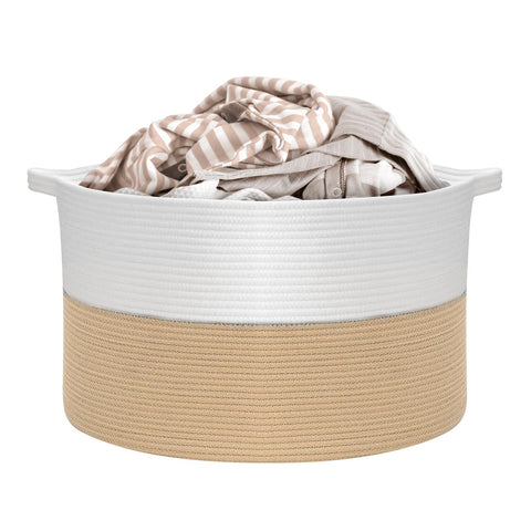 LAUNDRY BASKET WHITE & COFFEE 1010289