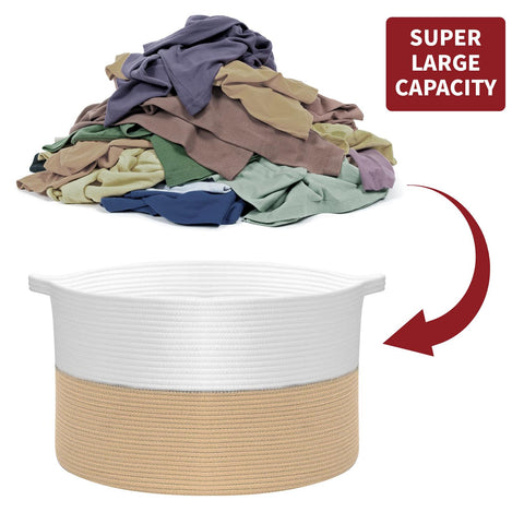 LAUNDRY BASKET WHITE & COFFEE 1010289