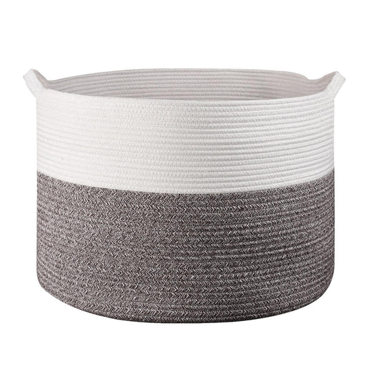 LAUNDRY BASKET WHITE & NATURAL 1010284