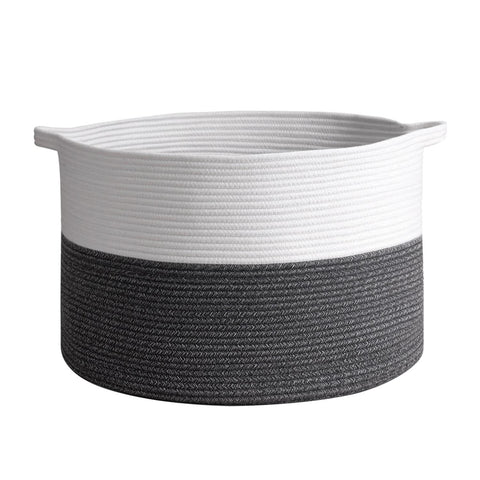 LAUNDRY BASKET WHITE & D GREY 1010286