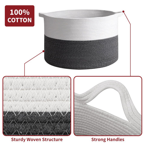 LAUNDRY BASKET WHITE & D GREY 1010286
