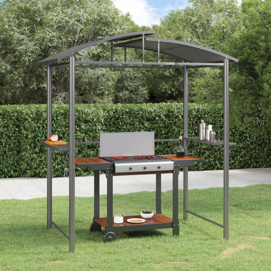 Gazebo with Side Shelves Anthracite 210x114x230 cm Steel