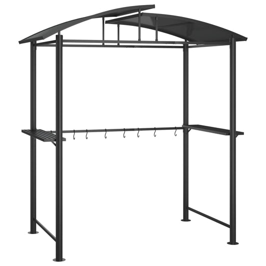 Gazebo with Side Shelves Anthracite 210x114x230 cm Steel