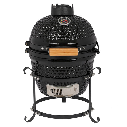 13in Round Ceramic Charcoal Grill Black