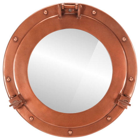Porthole Mirror Wall Hanging Ø38 cm Aluminium and Glass