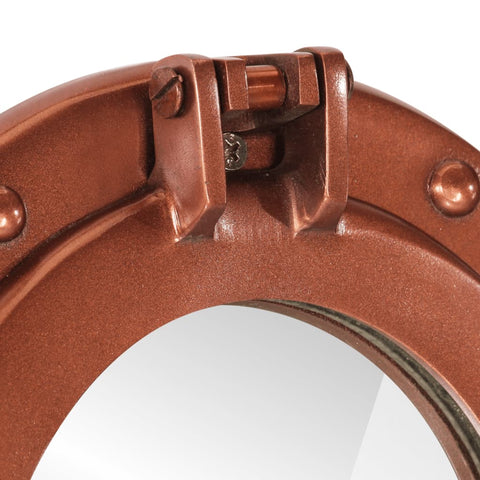 Porthole Mirror Wall Hanging Ø38 cm Aluminium and Glass