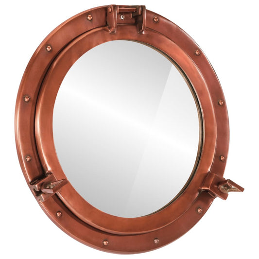 Porthole Mirror Wall Hanging Ø50 cm Aluminium and Glass