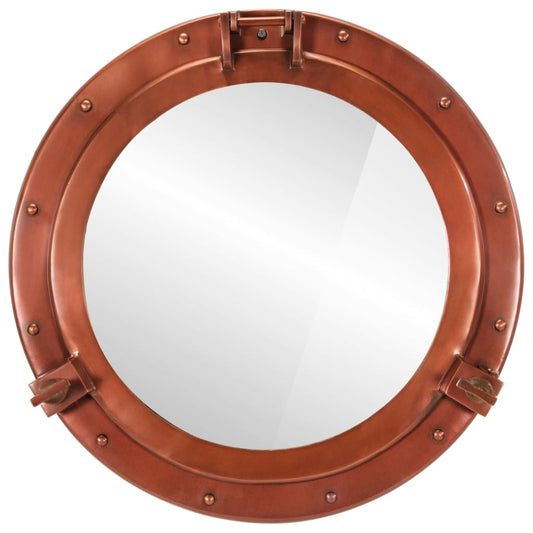 Porthole Mirror Wall Hanging Ø50 cm Aluminium and Glass
