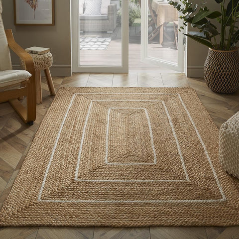 Prestbury Border Handbraided 120x170cm Natural Rug