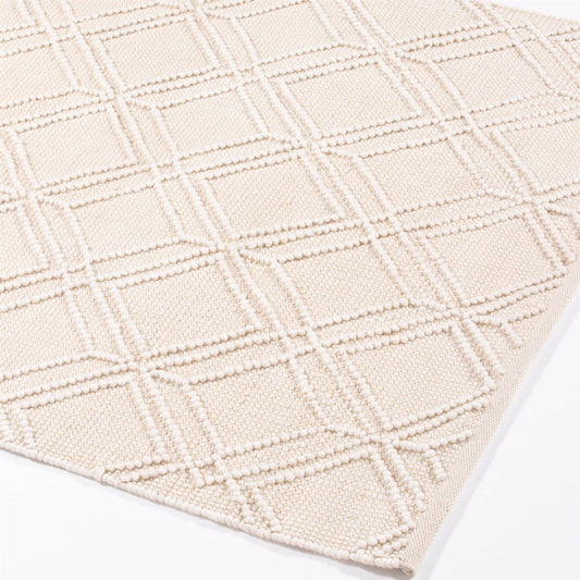 Blenheim Diamond 100% Pet 120x170cm Cream Rug