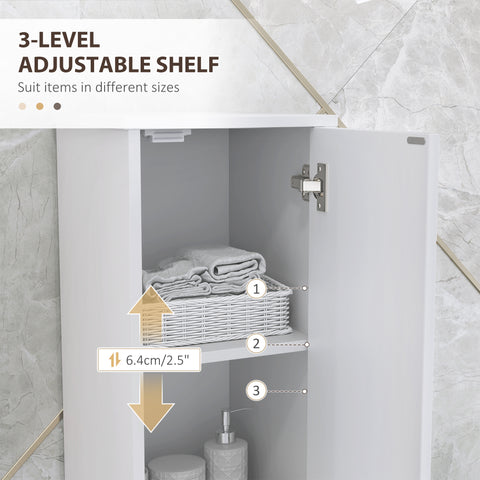 Slim Bathroom Storage Unit, Bathroom Cabinet with Doors, White