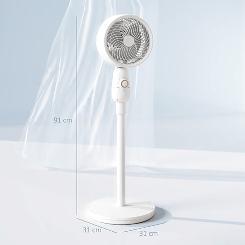 White Oscillating Air Circulator - 3-Speed Cooling & Ventilation Fan