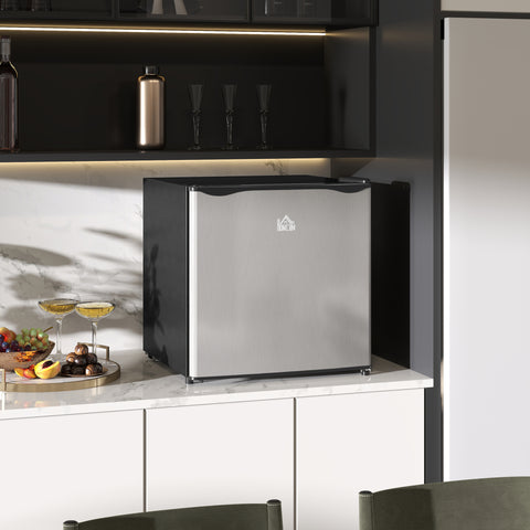 46L Counter Top Fridge with Chiller Box Mini Fridge for Bedrooms Silver