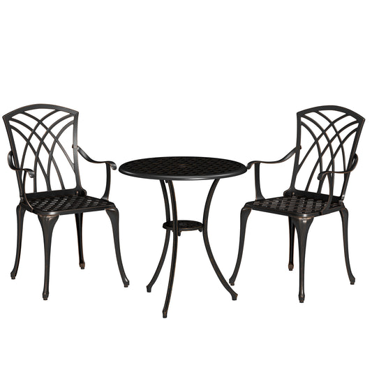 Garden Bistro Set, 3 PCs, Outdoor Garden Furniture Set with Umbrella Hole