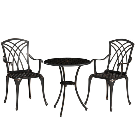 Garden Bistro Set, 3 PCs, Outdoor Garden Furniture Set with Umbrella Hole