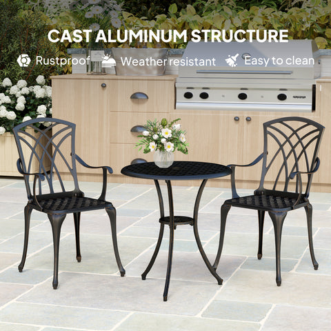 Garden Bistro Set, 3 PCs, Outdoor Garden Furniture Set with Umbrella Hole