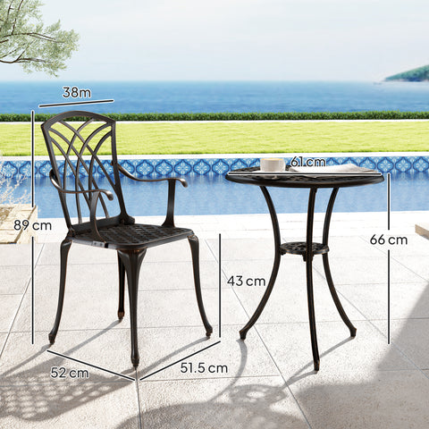 Garden Bistro Set, 3 PCs, Outdoor Garden Furniture Set with Umbrella Hole