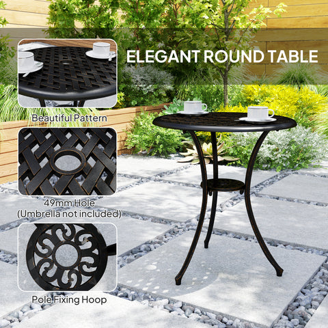 Garden Bistro Set, 3 PCs, Outdoor Garden Furniture Set with Umbrella Hole