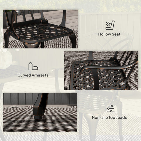 Garden Bistro Set, 3 PCs, Outdoor Garden Furniture Set with Umbrella Hole