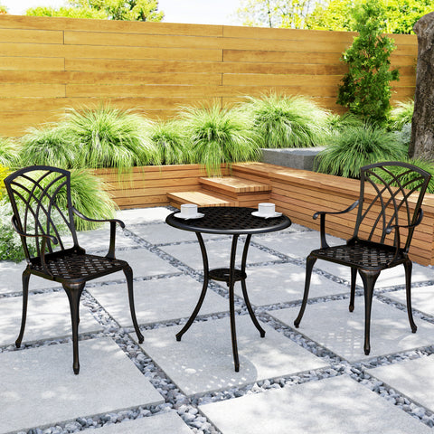Garden Bistro Set, 3 PCs, Outdoor Garden Furniture Set with Umbrella Hole