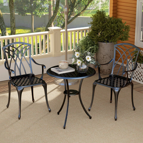 Garden Bistro Set, 3 PCs, Outdoor Garden Furniture Set with Umbrella Hole