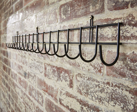 Extended Black Powder-Coated Tool Rack for Maximum Garage Organization