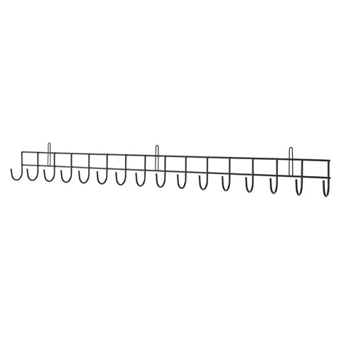 Extended Black Powder-Coated Tool Rack for Maximum Garage Organization