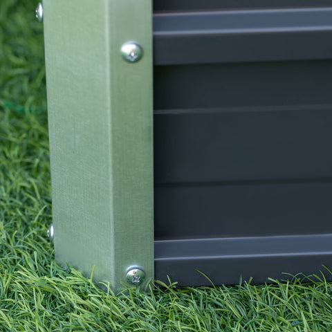 Raised Garden Bed, Elevated Planter Box & Gloves, Grey