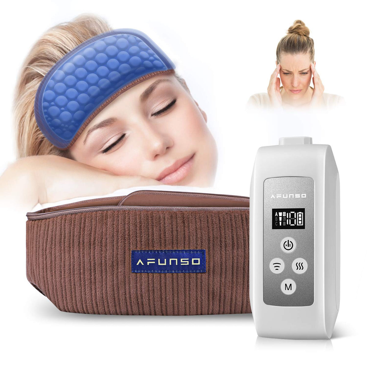 AFUNSO Head Scalp Massager Scalp Massage Instrument Rechargeable Massager Airbag for HeadMuscles Leg Electric Percussion with Portable Design for Deep Relaxation & Stress Relief Great Gift