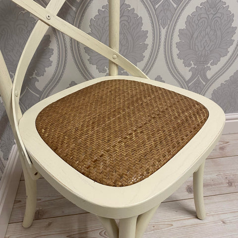 WHITE FRENCH CROSS BACK CHAIR L46 x W49 x H88 cm