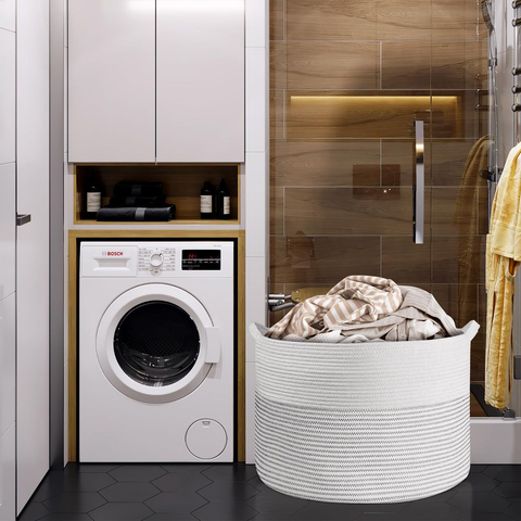 LAUNDRY BASKET WHITE & L GREY 1010285