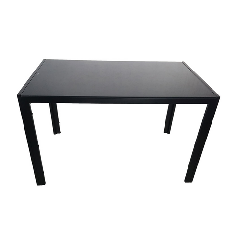 Simple Assembled Tempered Glass & Iron Dinner Table Black(Replacement code: 13028197-55761004)
