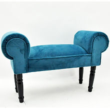 Blue Velvet Window Seat - Luxurious Cozy Nook for Any Space