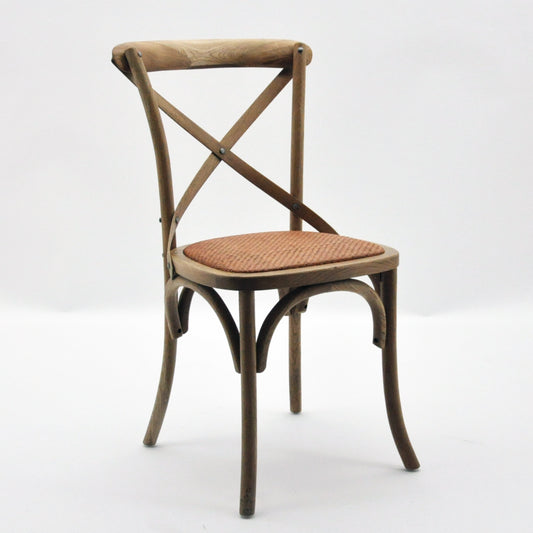 NATURAL FRENCH CROSS BACK CHAIR L46 x W49 x H88 cm