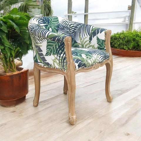 Palm Leaf or Cream Linen Tub Chair – Modern Accent Armchair with Beech Wood Frame, Mid-Century Barrel Design, Comfortable & Stylish Seating for Living Room, Office, or Hallway Décor (Green)