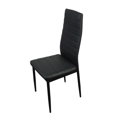 6pcs Elegant Assembled Stripping Texture High Backrest Dining Chairs Black (Replacement code: BSTWCEZKMG)