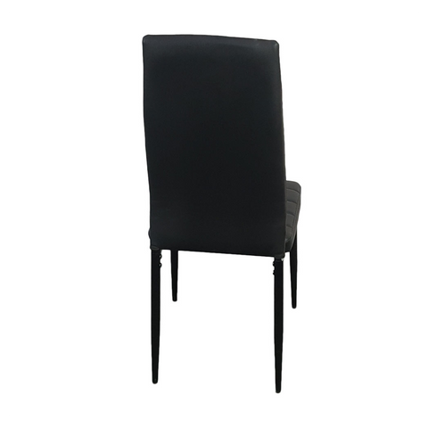 6pcs Elegant Assembled Stripping Texture High Backrest Dining Chairs Black (Replacement code: BSTWCEZKMG)