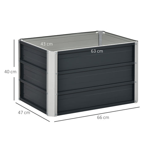 Raised Garden Bed, Elevated Planter Box & Gloves, Grey