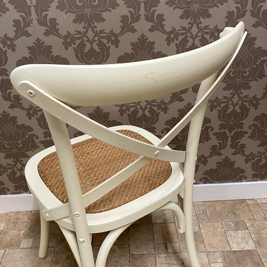 WHITE FRENCH CROSS BACK CHAIR L46 x W49 x H88 cm