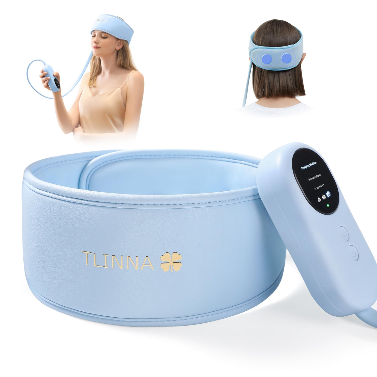 TLINNA Head MassagerScalp MassagerRelief HeadachesFatigueStressSleep aidHangover with Airbag KneadingConstant Temperature Hot Compress for Head