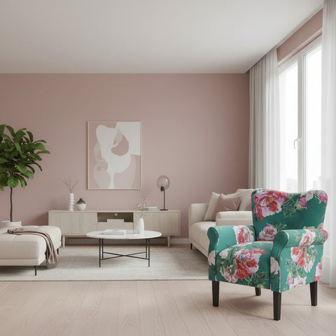 BELLEZE Modern Accent Chair for Living Room High Back Linen Armchair with Wooden Legs