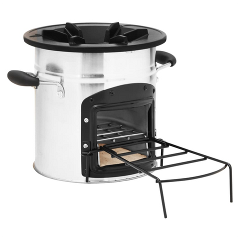 Camping Wood Stove Silver 45.5x33x25.5 cm Stainless Steel