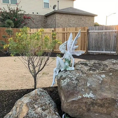 Sitting Fairy Resin Statue